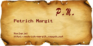 Petrich Margit névjegykártya